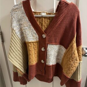 POL NWOT Multicolor Patchwork Cardigan